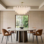 Feathers Full-Copper Chandelier with Pearl Glass Shades