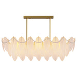 Feathers Full-Copper Chandelier with Pearl Glass Shades