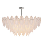 Feathers Full-Copper Chandelier with Pearl Glass Shades