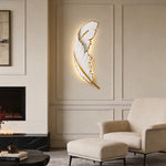 Feather LED Wall Sconce in White and Gold for Modern Interiors