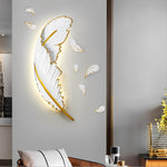 Feather LED Wall Sconce in White and Gold for Modern Interiors