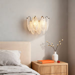 Feather Wall Sconce in Copper, Nickel, or Black – French Luxury Glass Lighting