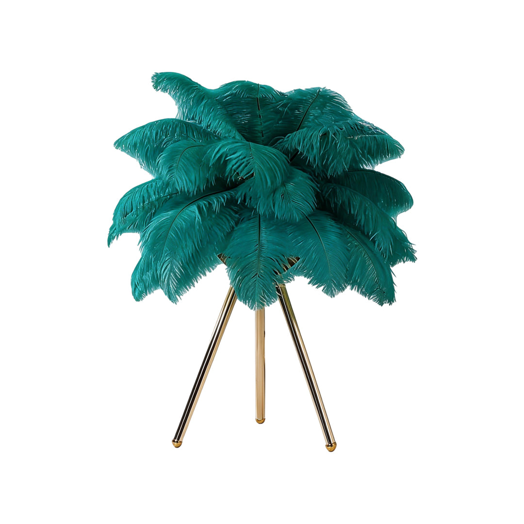 Feather Table Lamp Nordic Tripod Bedside Lighting with 3 Color Temperatures