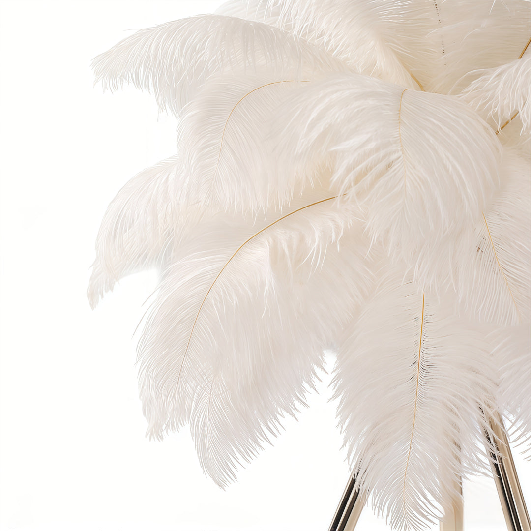 Feather Table Lamp Nordic Tripod Bedside Lighting with 3 Color Temperatures