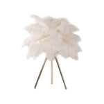 Feather Table Lamp Nordic Tripod Bedside Lighting with 3 Color Temperatures