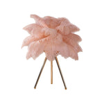 Feather Table Lamp Nordic Tripod Bedside Lighting with 3 Color Temperatures
