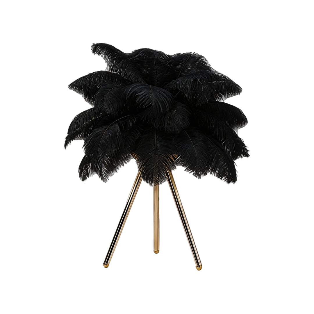 Feather Table Lamp Nordic Tripod Bedside Lighting with 3 Color Temperatures