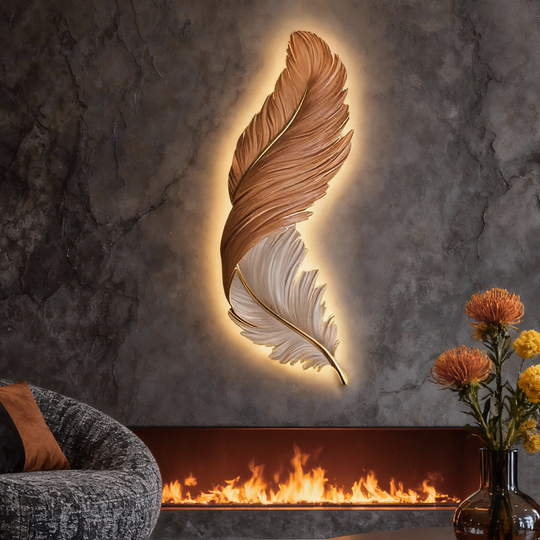 Feather Wall Lamp Art Deco LED Sconce for Modern Interiors