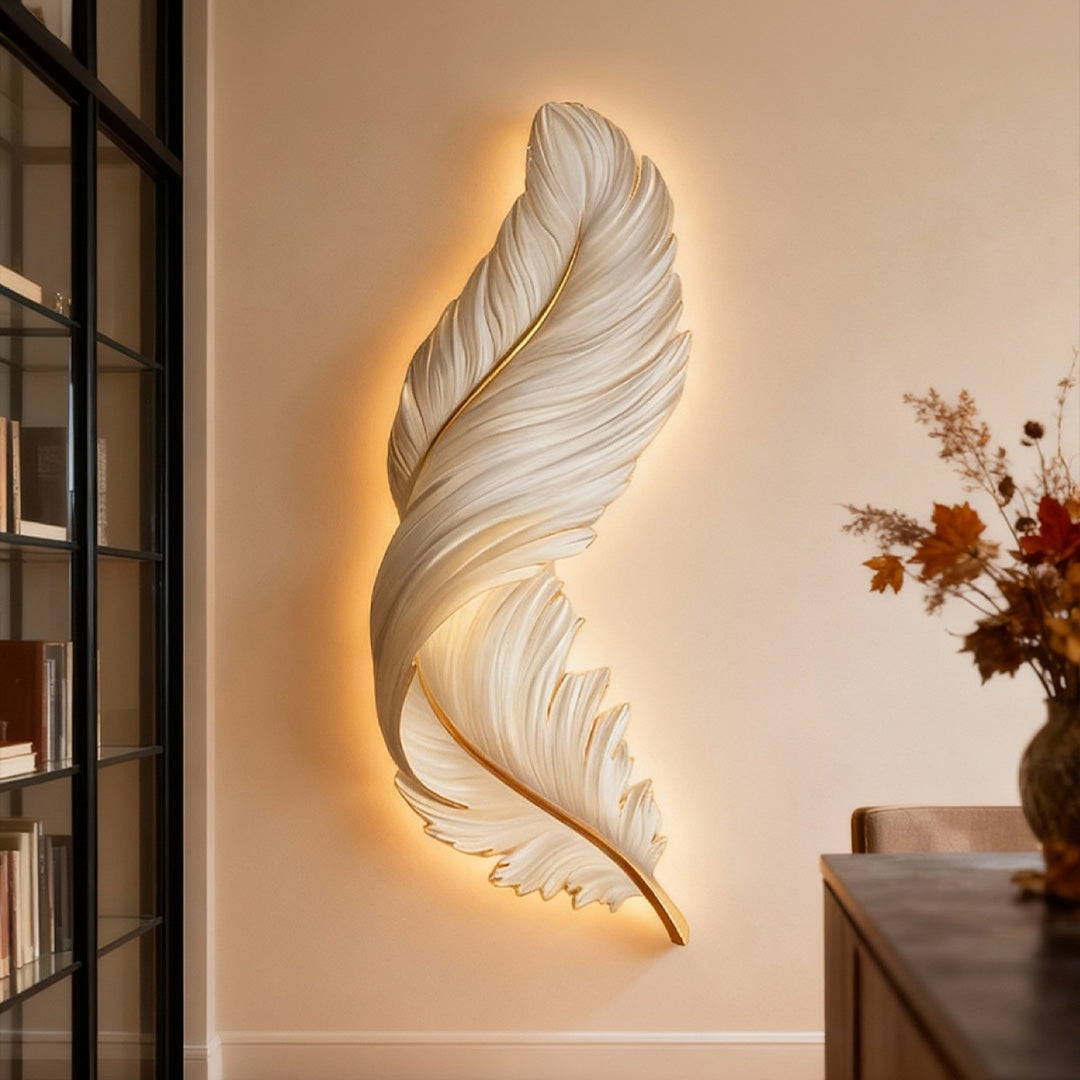 Feather Wall Lamp Art Deco LED Sconce for Modern Interiors