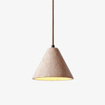 Solis Cone Travertine Pendant Light – Natural Stone Hanging Lamp