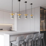 Terrazzo Inspired Cement Cylinder Led Pendant Lights Modern Island Lighting