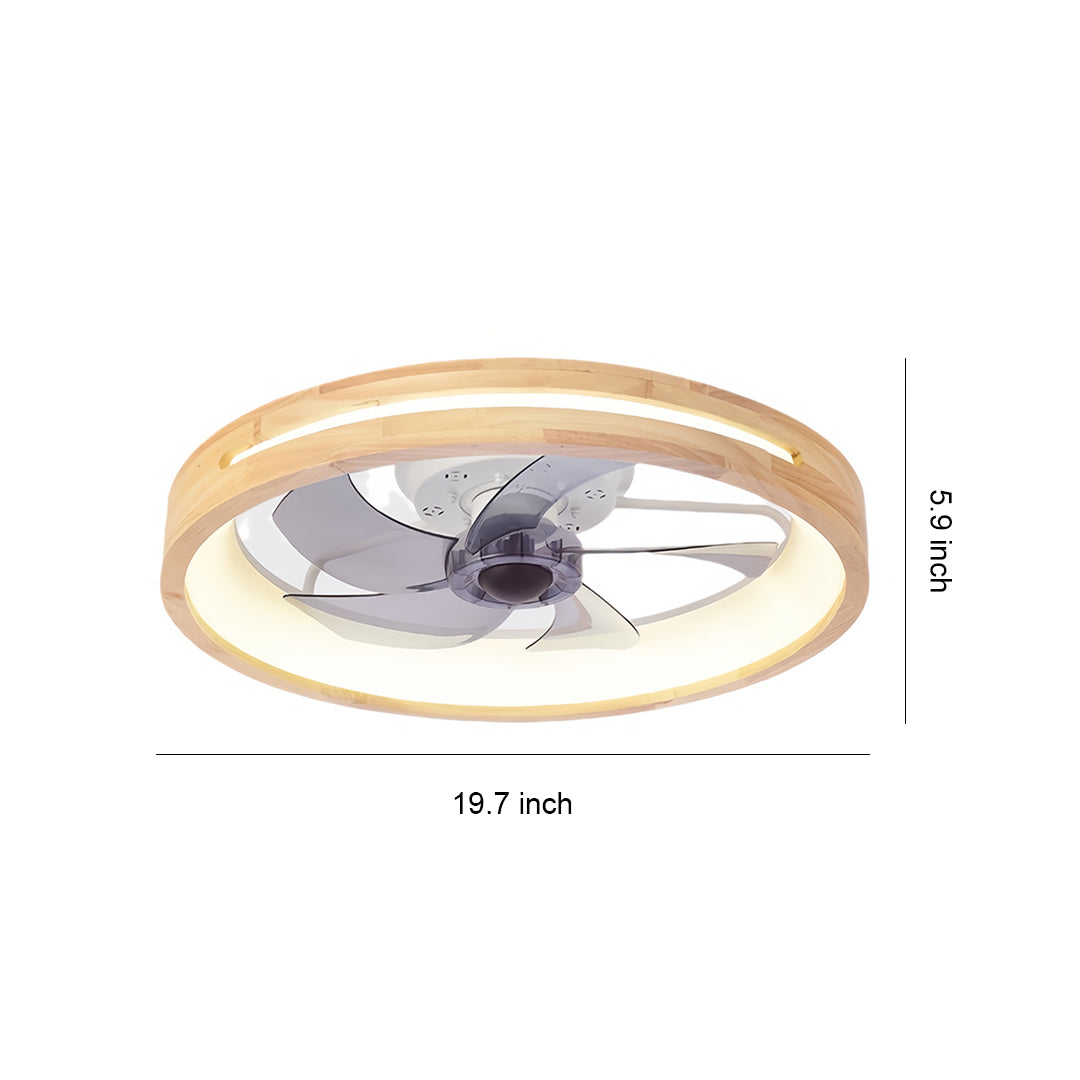 Aria Five-Blade Wood Ceiling Fan with Dimmable LED Light