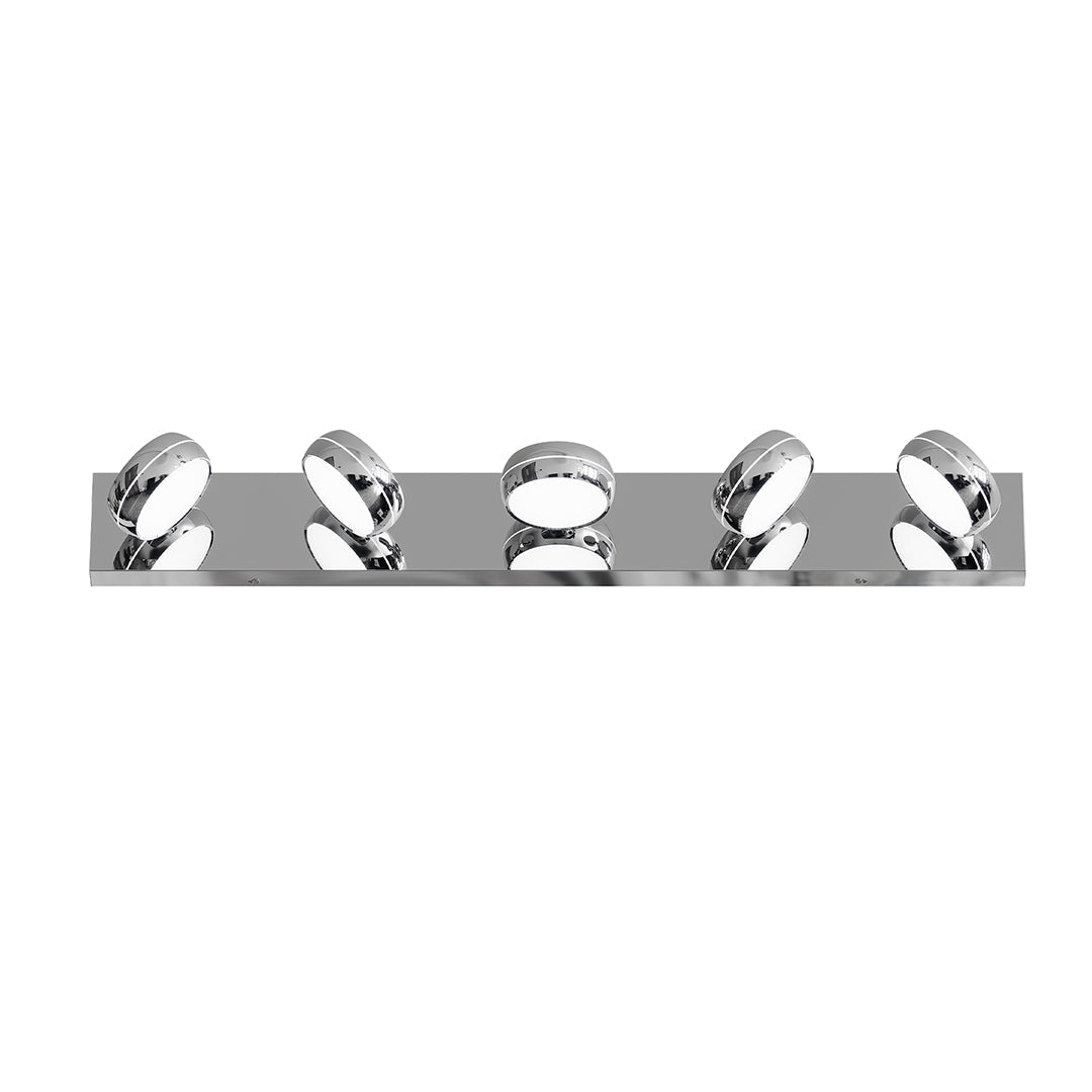 Chrome LED Vanity Light for Bathroom Mirror, Modern Minimalist Wall Mount