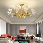 Lumière Ring Crystal Chandelier in Gold Brass – Modern Ceiling Light
