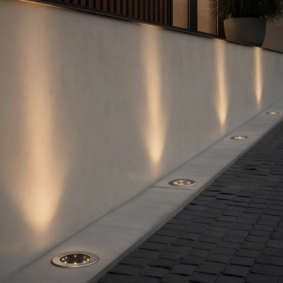 Modern Solar In-Ground Lights | Flat Aluminum LED Path Lighting