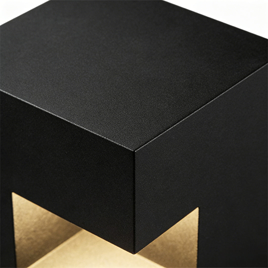 Modern Square LED Outdoor Floor Light Box in Black Aluminum