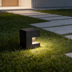 Modern Square LED Outdoor Floor Light Box in Black Aluminum