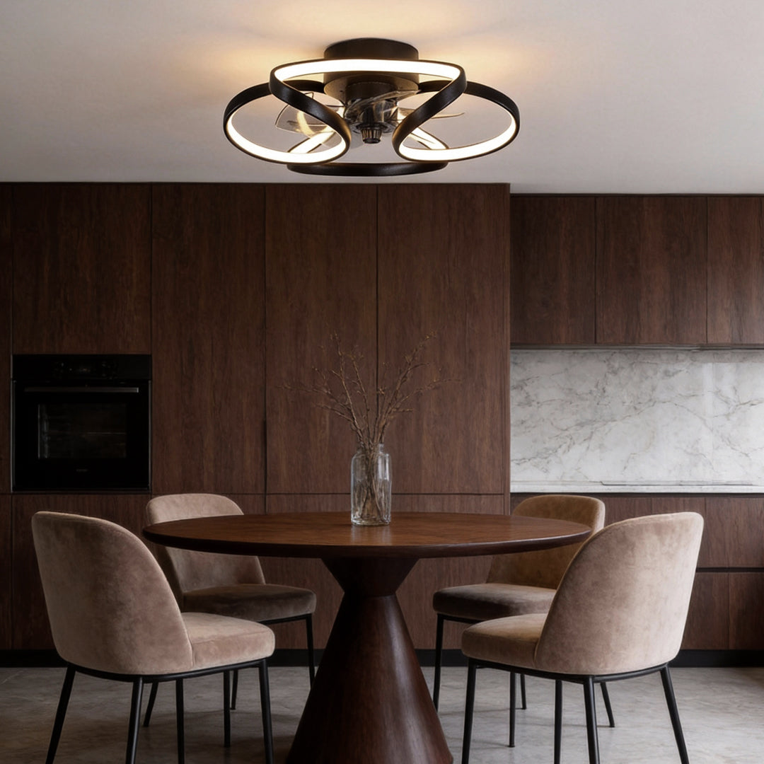 Modern Flower LED Ceiling Fan Light with Remote Control