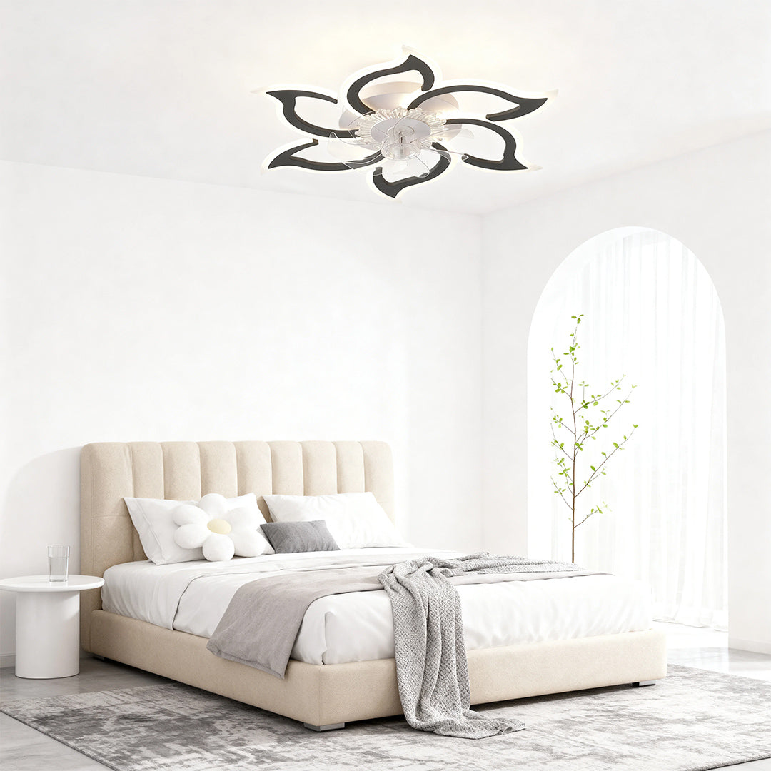 AuraSilent Ceiling Fan Light – Minimalist LED Flush Mount with Whisper-Quiet Motor