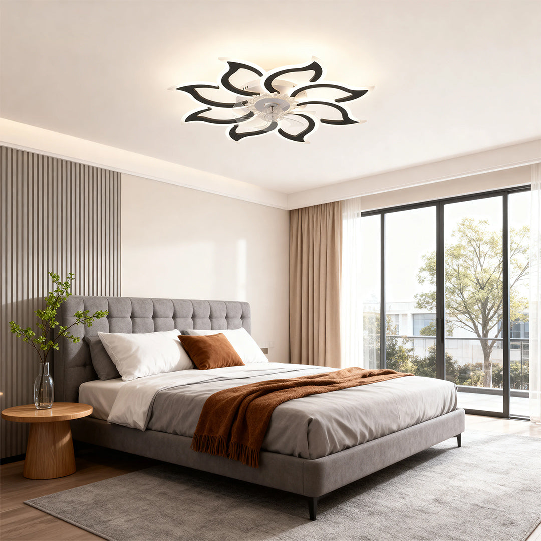 AuraSilent Ceiling Fan Light – Minimalist LED Flush Mount with Whisper-Quiet Motor