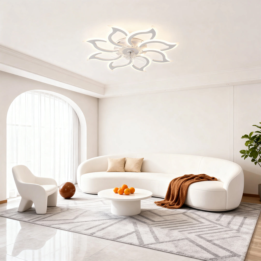 AuraSilent Ceiling Fan Light – Minimalist LED Flush Mount with Whisper-Quiet Motor