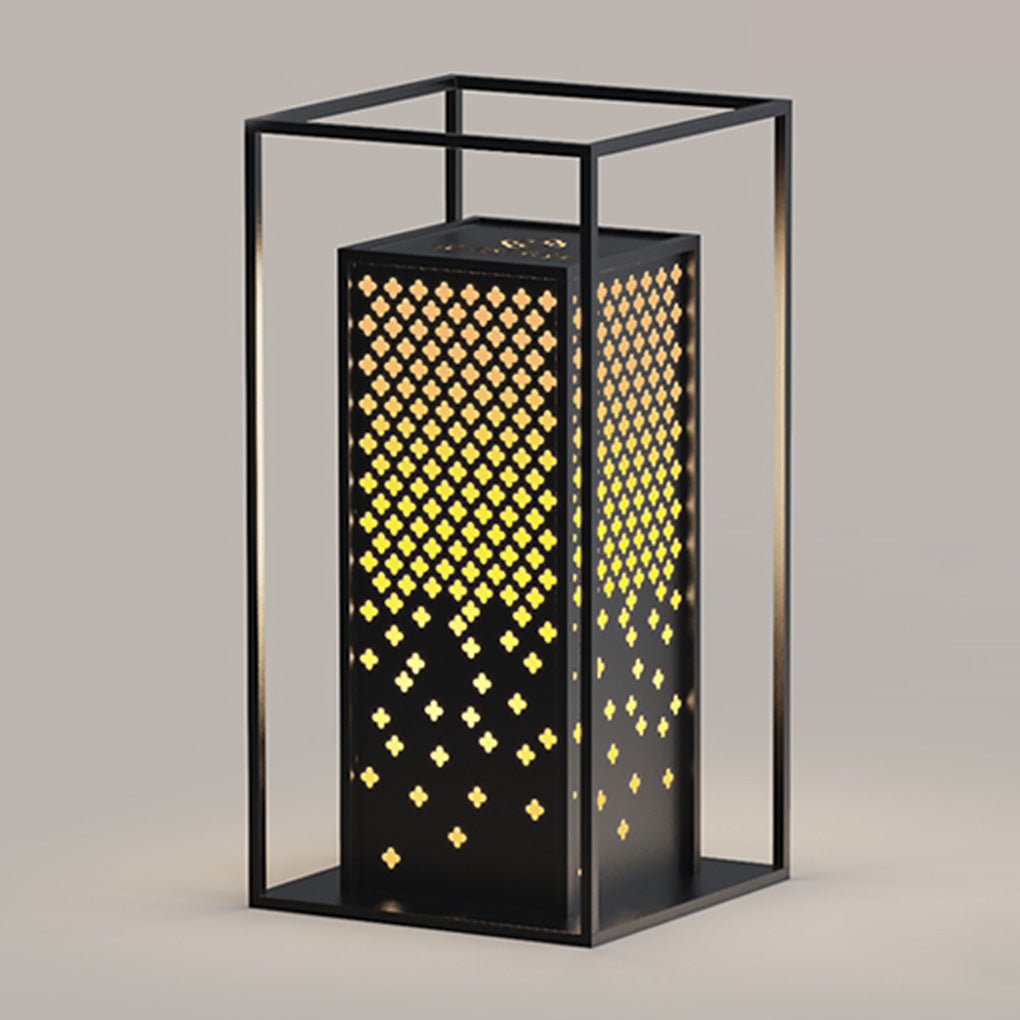 Artisan Brown Stainless Steel Outdoor Garden Light with Floral Cutwork