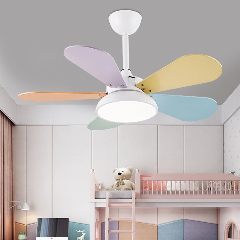 Modern Colorful Kids Pendant Ceiling Fans With Light For Bedroom