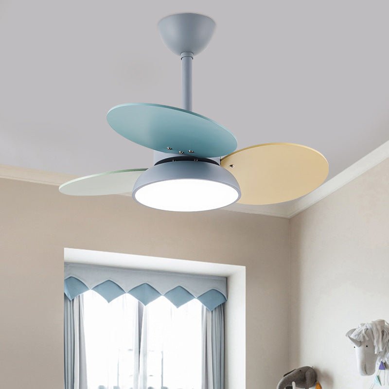 Modern Colorful Kids Pendant Ceiling Fans With Light For Bedroom