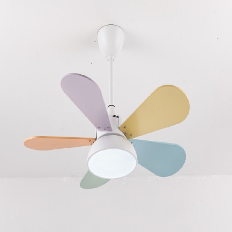 Modern Colorful Kids Pendant Ceiling Fans With Light For Bedroom
