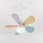 Modern Colorful Kids Pendant Ceiling Fans With Light For Bedroom