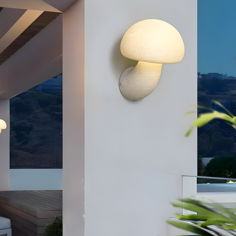 Mushroom Wall Sconce in Resin with Warm LED Glow
