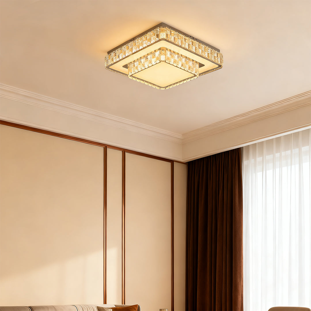 Lumière Crystal Flush Mount Ceiling Light in Chrome