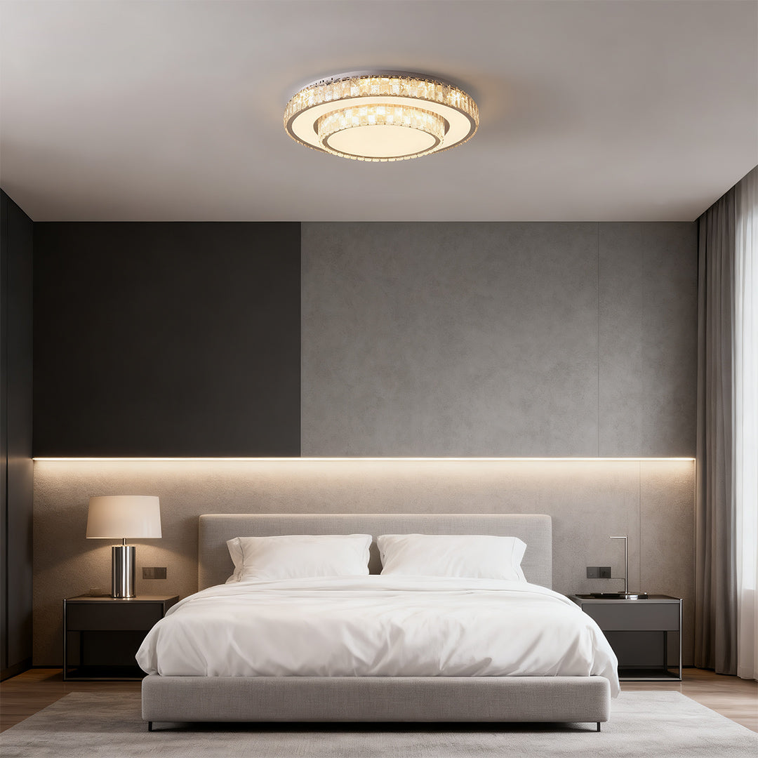 Lumière Crystal Flush Mount Ceiling Light in Chrome