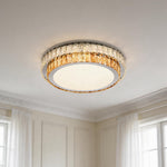 Lumina Crystal Flush Mount Ceiling Light in Chrome | Modern Minimalist LED