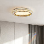 Lumière Flush Mount Crystal Ceiling Light in Titanium Gold