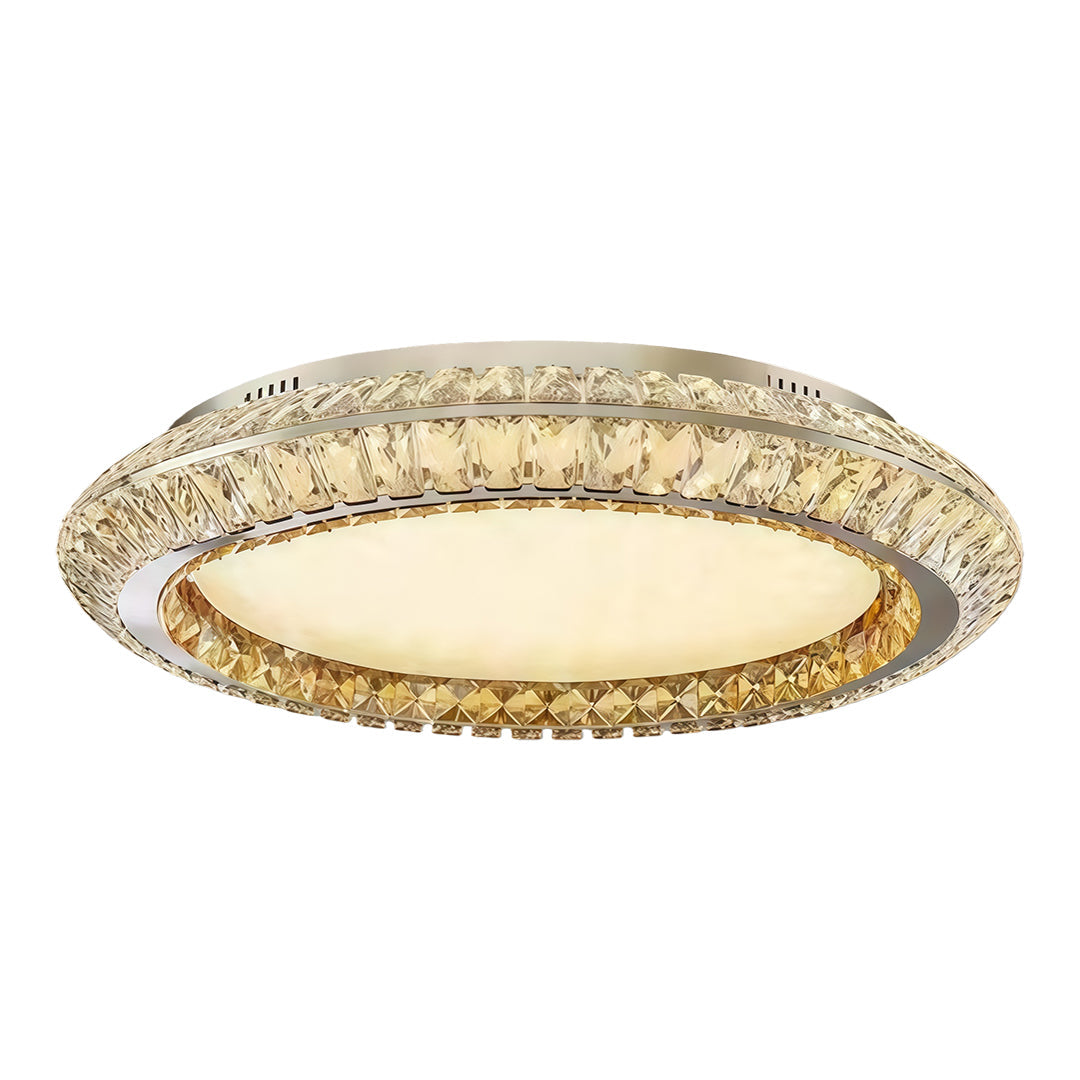 Lumière Flush Mount Crystal Ceiling Light in Titanium Gold