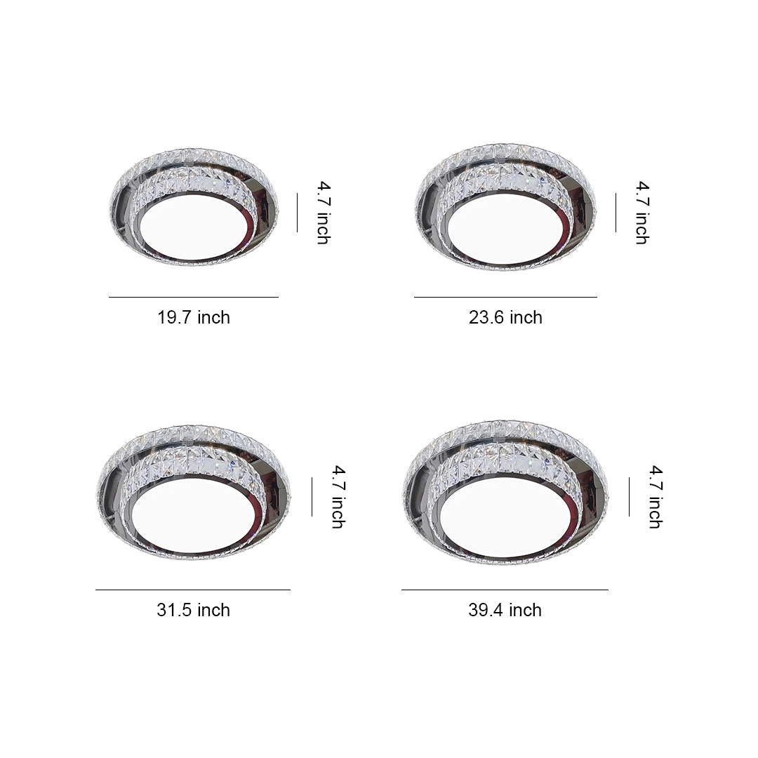 Luxury Crystal Flush Mount Ceiling Light in Polished Chrome