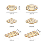 Luxury Crystal Flush Mount Ceiling Light with Chrome Frame, LED Integrated