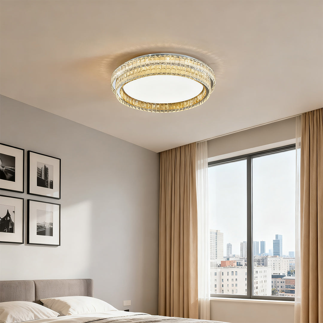 Lumière Crystal Flush Mount Ceiling Light in Chrome