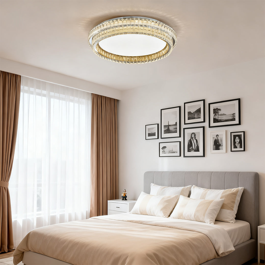 Lumière Crystal Flush Mount Ceiling Light in Chrome