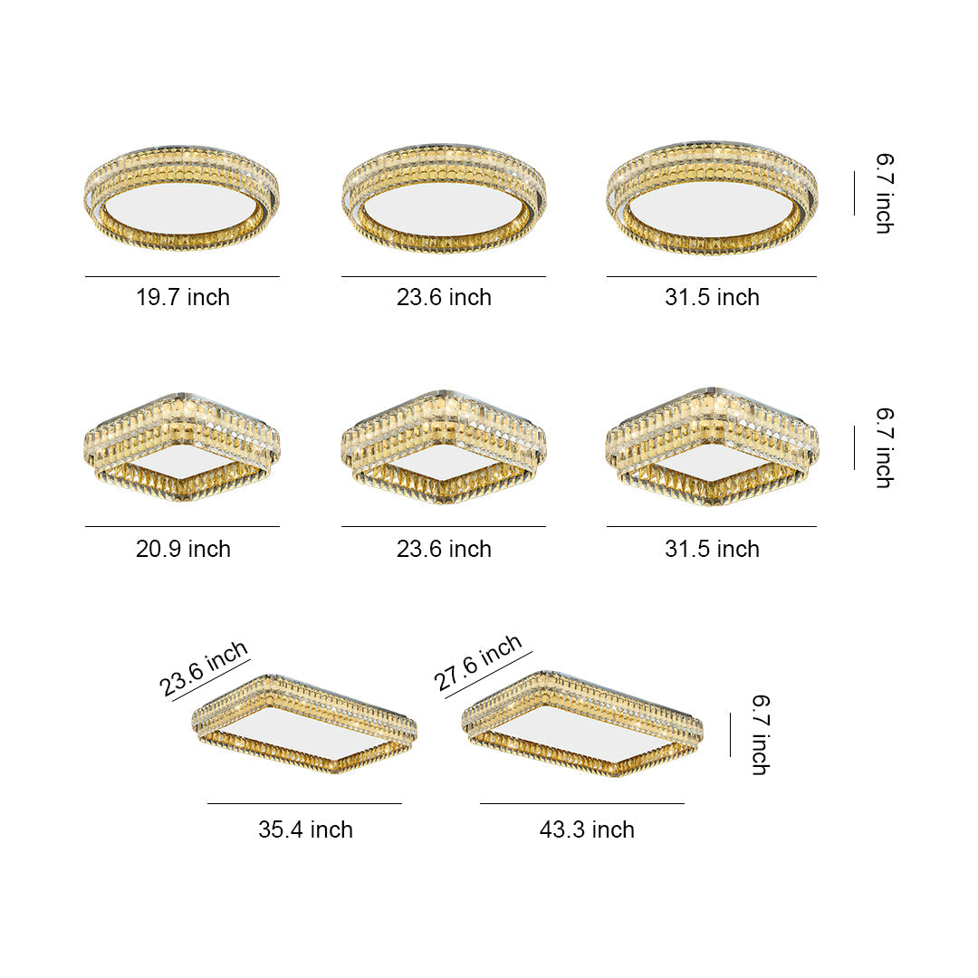 Lumière Crystal Flush Mount Ceiling Light in Chrome