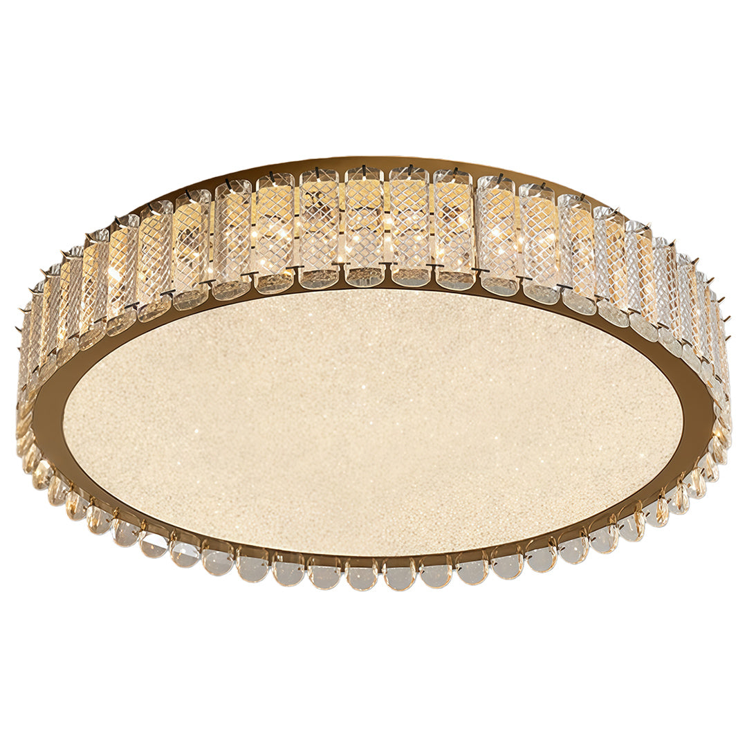 Luxury Crystal Flush Mount Ceiling Light with Chrome Frame and LED