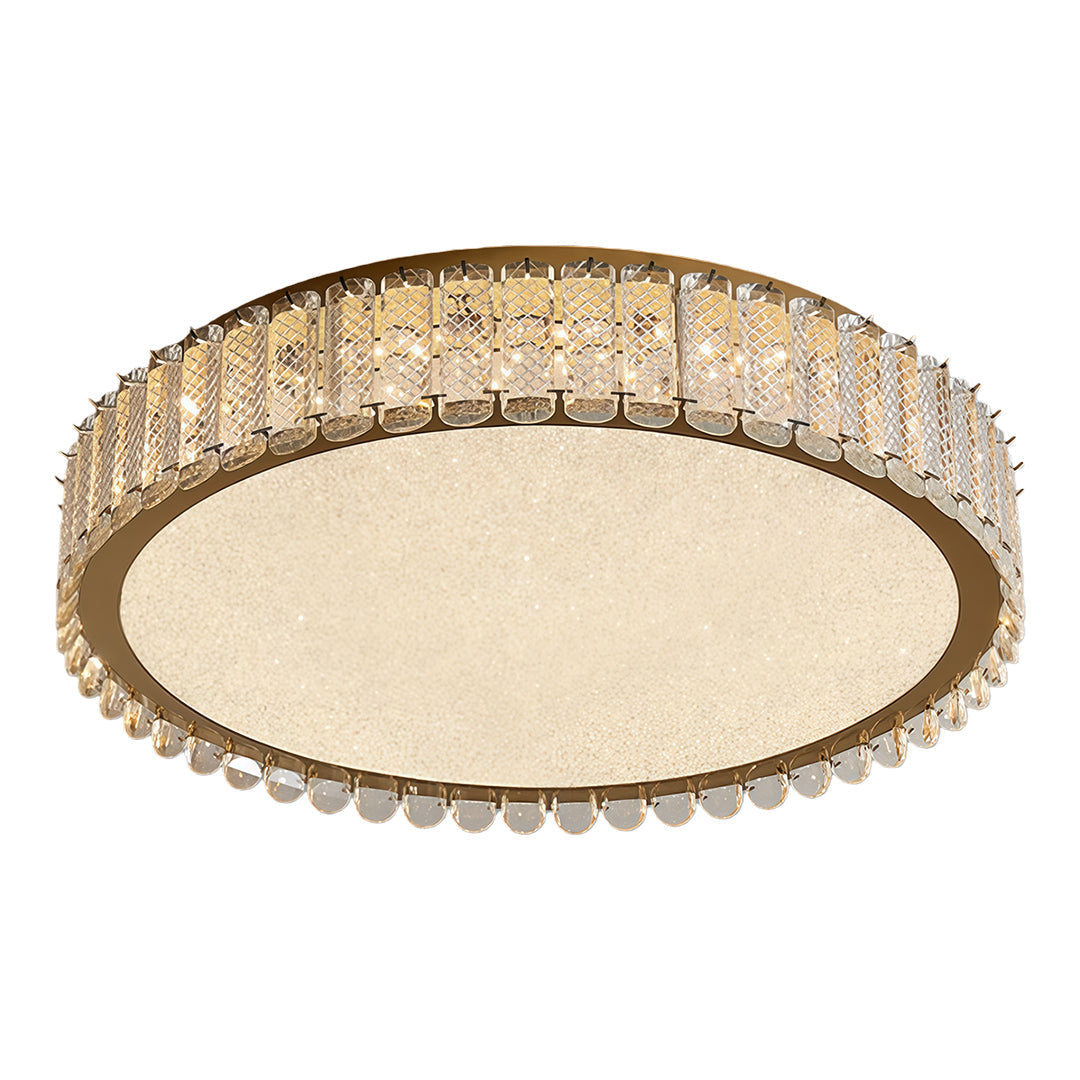 Luxury Crystal Flush Mount Ceiling Light with Chrome Frame and LED