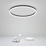 Modern Black Aluminum LED Flush Mount Ceiling Light with Dimmable Ring Design
