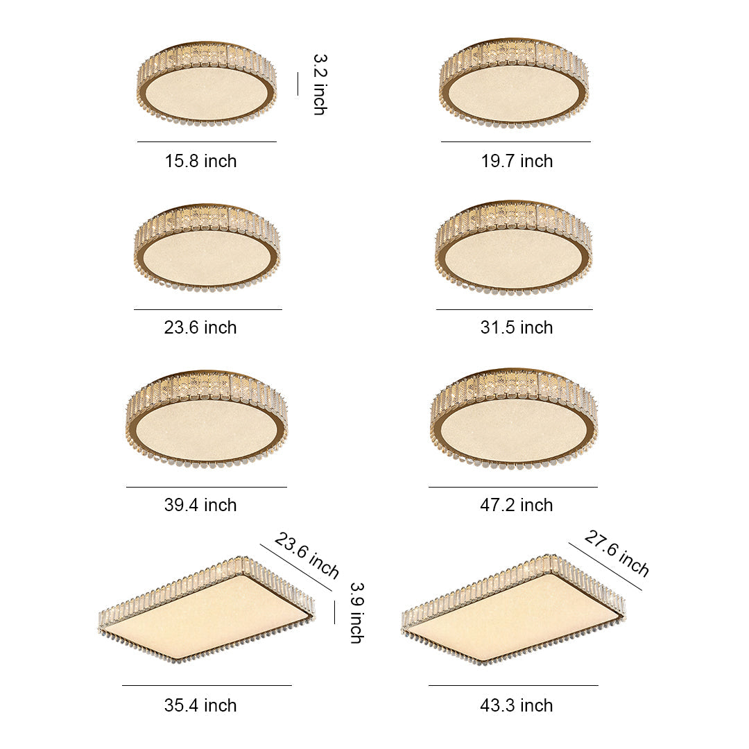 Luxury Crystal Flush Mount Ceiling Light with Chrome Frame and LED