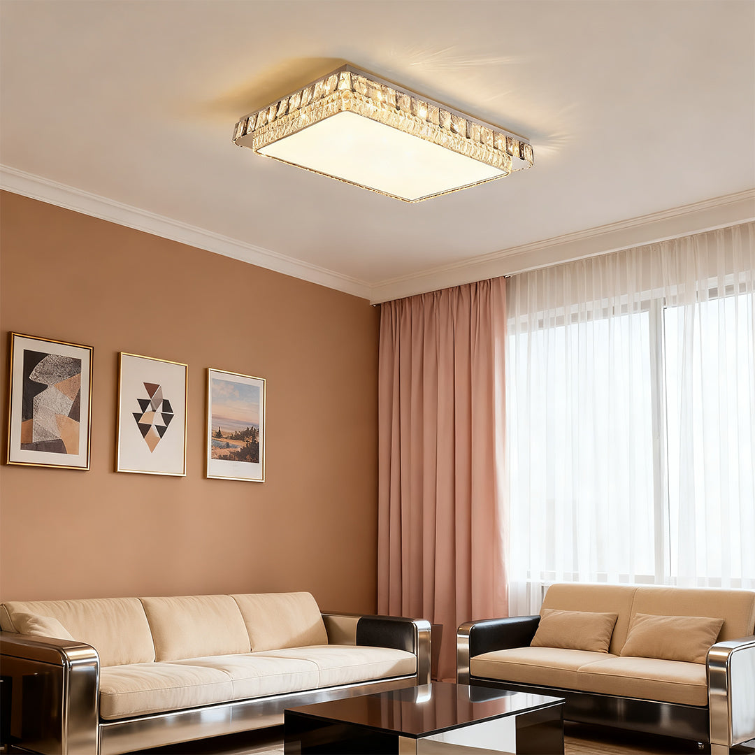 Lumière Crystal Flush Mount Ceiling Light in Chrome
