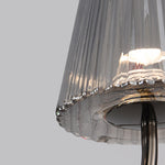 Modern Black LED Table Lamp with Glass Shade for Bedroom and Study