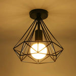 1 Light Mini Metal Geometric Caged Led Retro Flush Mount Lighting Ceiling Lights