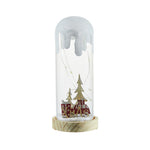 Nordic Snow Scene Table Lamp with Wooden Base and Warm LED Light