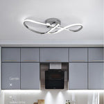 Wavy Pretty Led Nordic Linear Dimmable Semi Flush Mount Ceiling Light